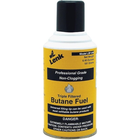 Wall Lenk 6.4 Oz. Professional Grade Butane Fuel Cylinder LBF-640